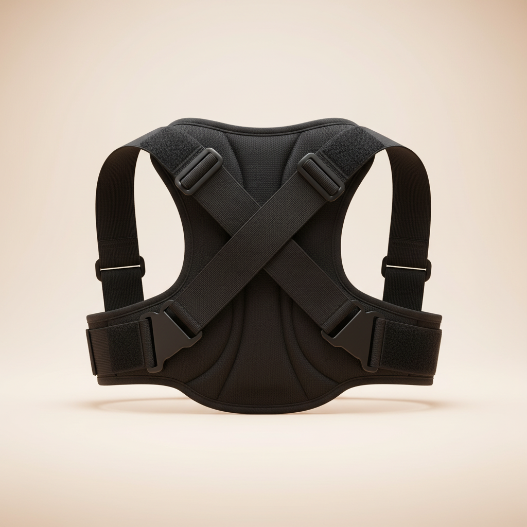 Posture Corrector Belt back angle view on beige background